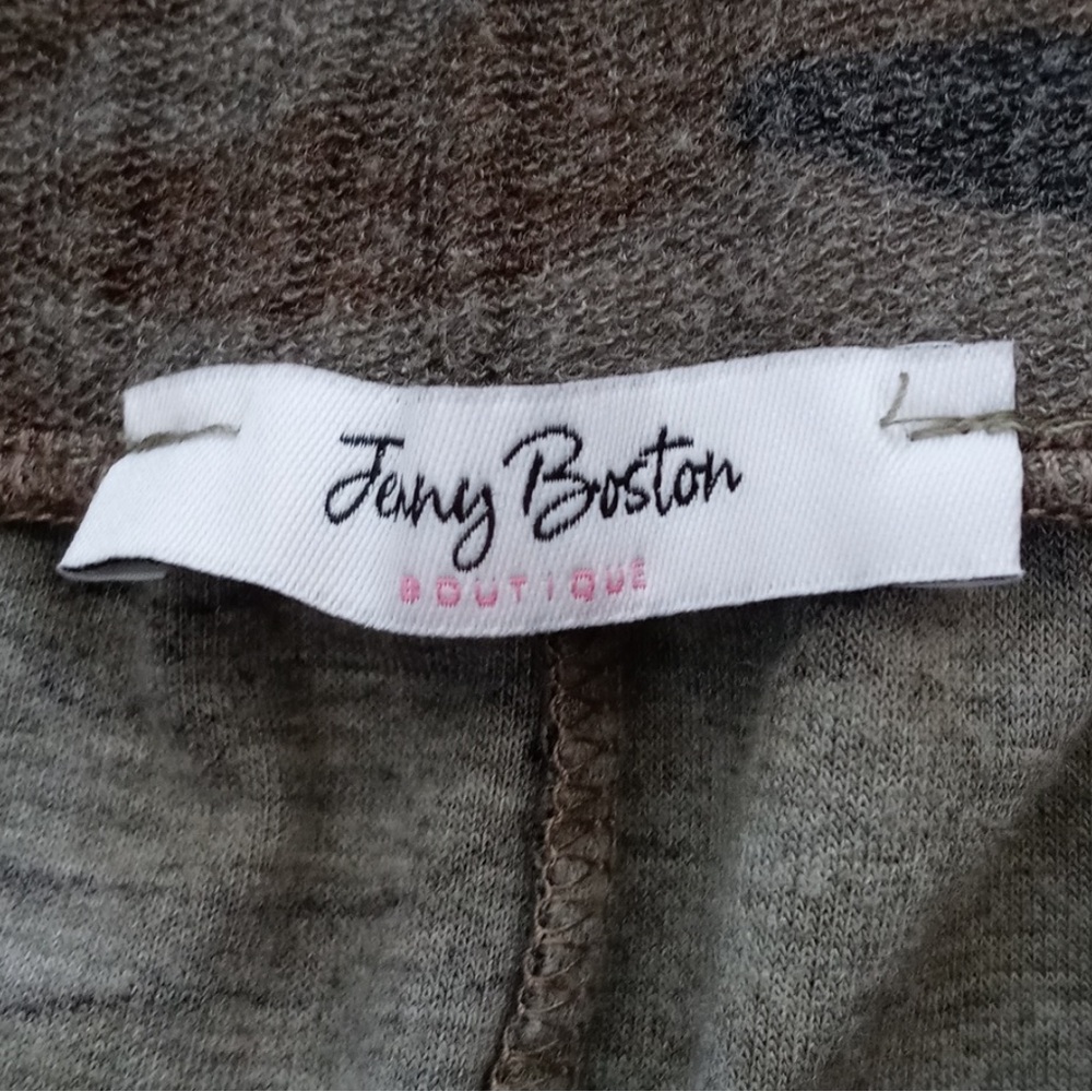 Jenny Boston Rayon Blend Green Camo Cropped Ava Wide Leg Lounge Capri Pants S - Picture 2 of 8